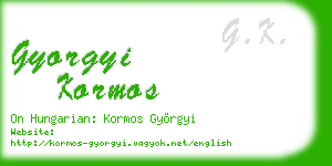 gyorgyi kormos business card