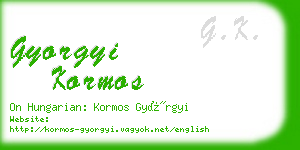 gyorgyi kormos business card